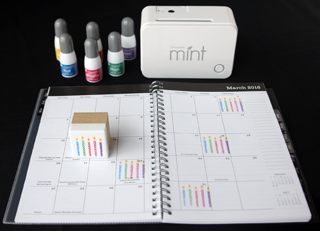 Multi-Color Mint Stamp - planner full view