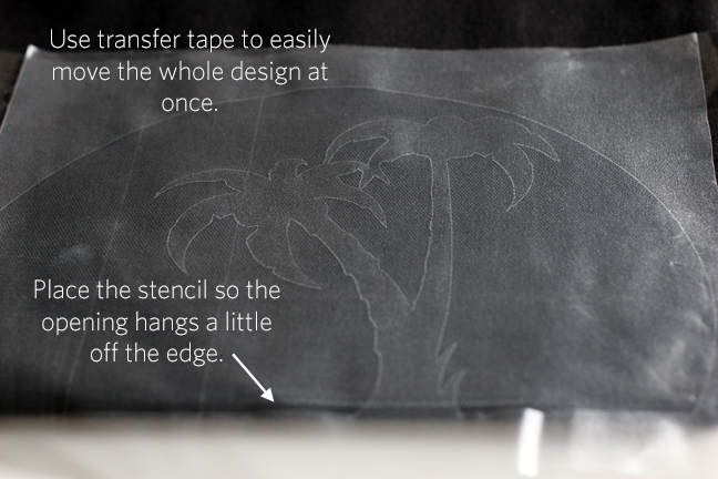 transfer tape on stencil