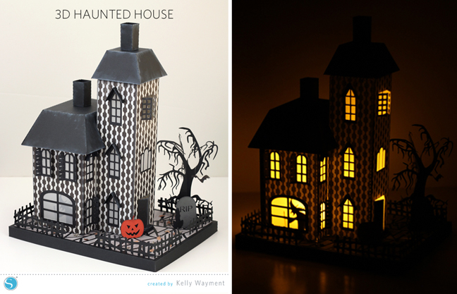 Halloween Decor Ideas For Your Silhouette - Haunted House by Kelly Wayment (Night and Day)
