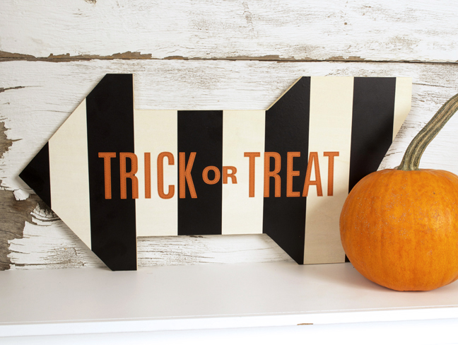Halloween Decor Ideas For Your Silhouette - Trick Or Treat Arrow Sign by Jeana Goodwin For Silhouette