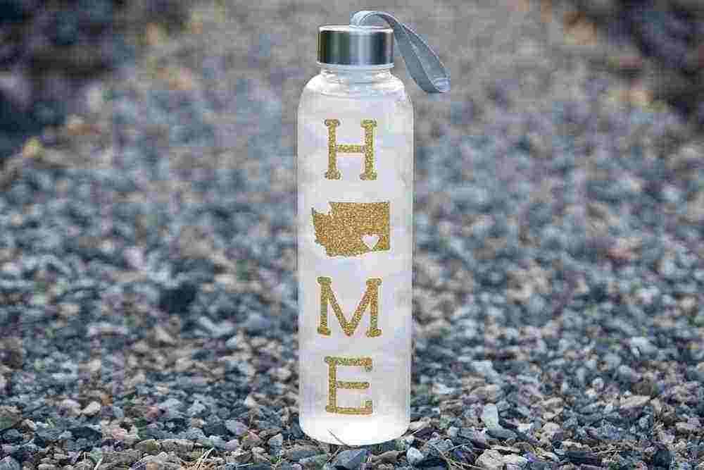 Featured Image for “HOME is Where the Heart is” Personalized Water Bottle (with Intake Tracker) (#99917)