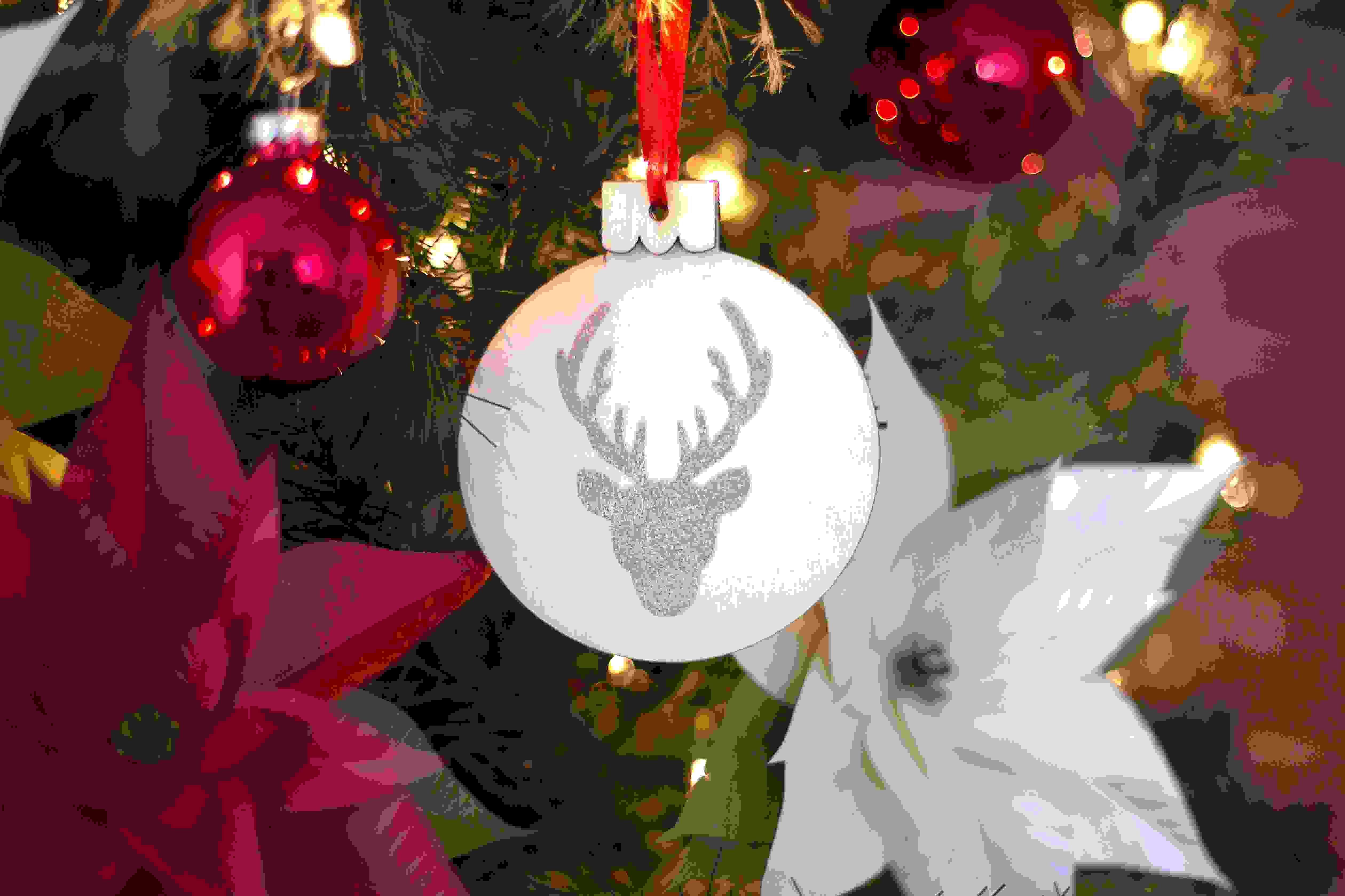 Featured Image for Embossed Stag Christmas Ornament (#100704)