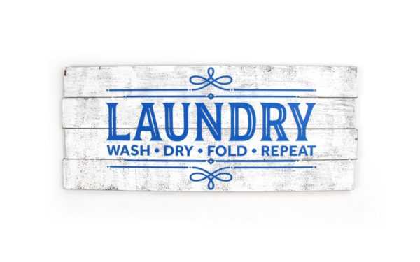 Creating a Farmhouse-inspired DIY Laundry Room Sign is easy with some adhesive vinyl. Click here to see how to make one with this design from the Silhouette Design Store.