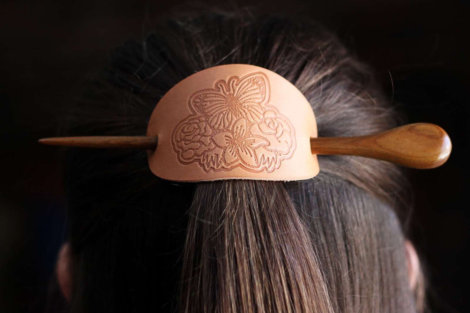 Featured Image for Leather Hair Clip with 3D Printed Stamp (#120329)