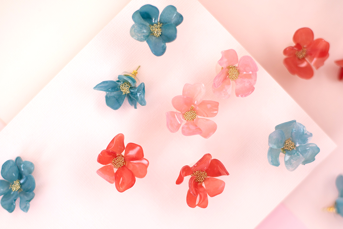 Shrink Plastic Flower Earrings