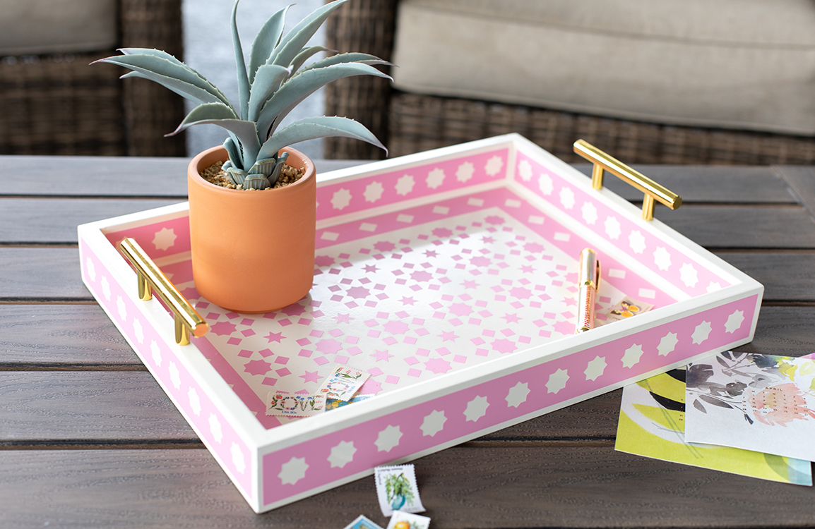 Featured Image for Faux Inlay Geometric Tray (#122361)